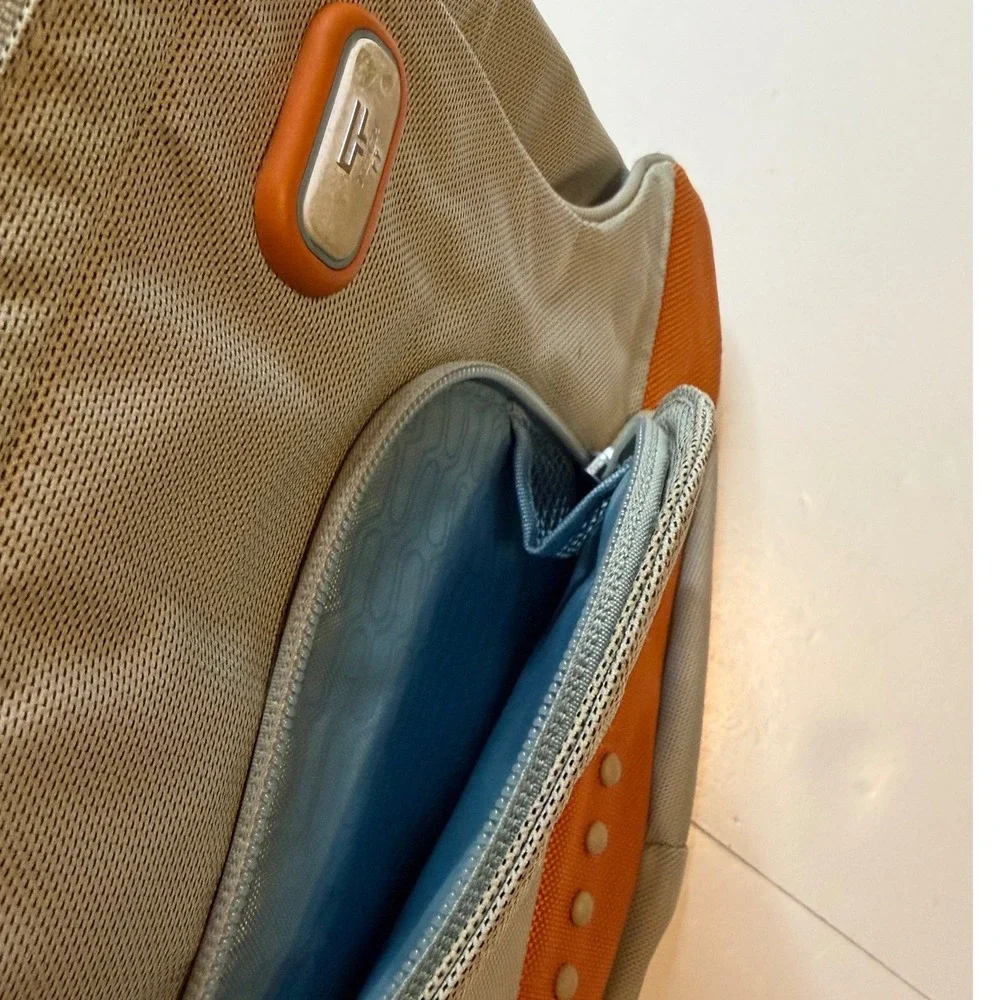 TUMI T-Tech Crossbody Messenger Bag Tan Orange Ballistic Nylon Tech Bag